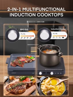 Induction Cooktop 2 Burners 1800W Countertop - Thumbnail 3