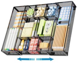 Marbrasse Expandable Desk Drawer Organizer Mesh - Thumbnail 1