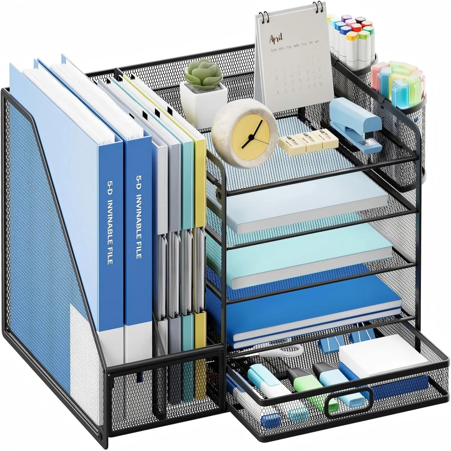 Behome Desk Organizer with File Holder 5 Tier