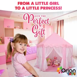 Princess Castle Playhouse Tent for Girls with LED - Thumbnail 7