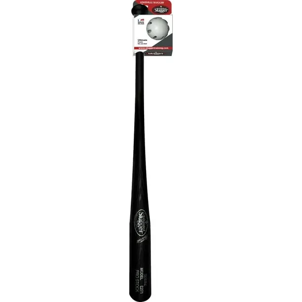 Louisville Slugger Ultimate Plastic Bat and Ball Combo – 34" Replica Bat with Authentic Wood Look, Safe Backyard