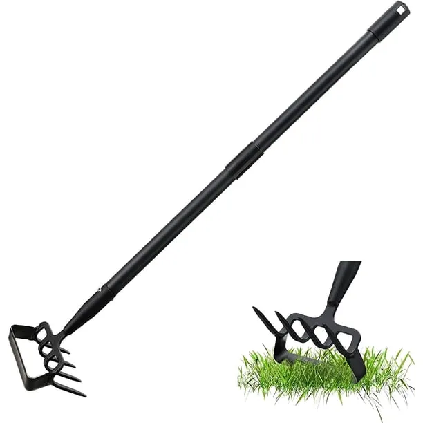 Stirrup Hoe and Cultivator, Heavy Duty Scuffle Garden Hoe with 62Inch Adjustable Handle for Weeding,Digging, Loosening S