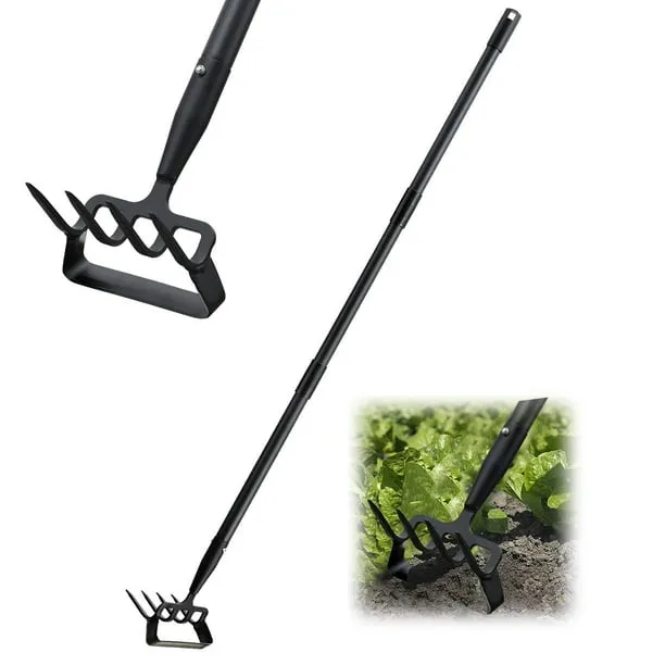 62 inch Garden Hoe, Stirrup Hoe and Cultivator Garden Tool, Heavy Duty Hula Hoe Weeding Gardening Hand Tools