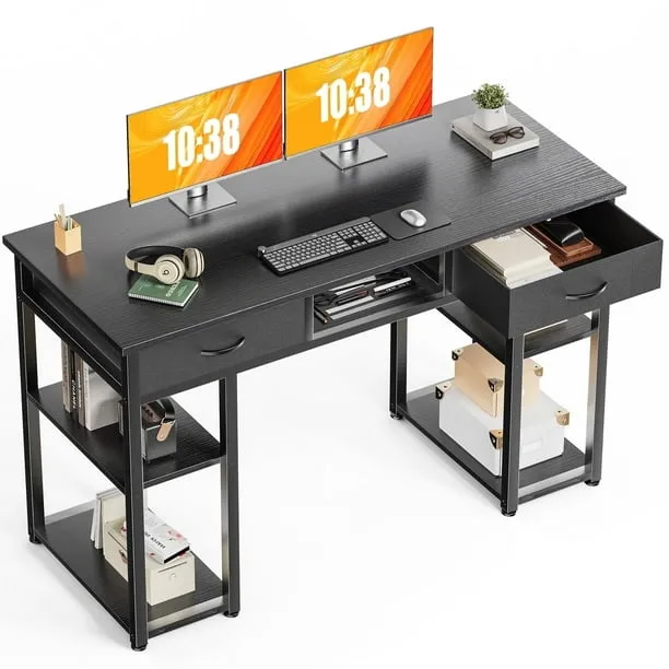 Concetta 48 Inch Small Desk with Fabric Drawers