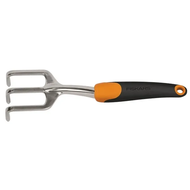 Fiskars Ergo Cultivator Garden Tool with Aluminum Head and Ergonomic Handle, 0.56 Pounds, Orange