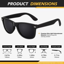 Linvo Classic Square Polarized Sunglasses for Men - Thumbnail 4