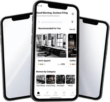 Pro Black app on three phones