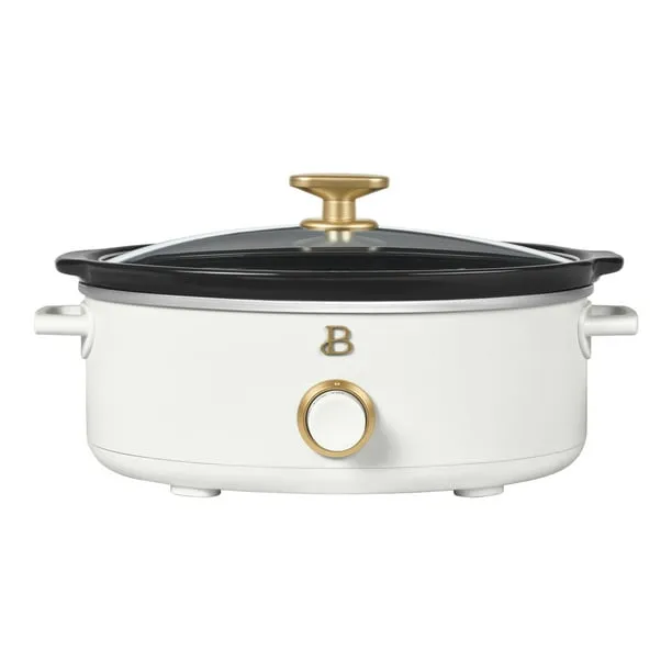 Beautiful 2.5 Qt Dip and Serve Manual Slow Cooker, White Icing by Drew Barrymore