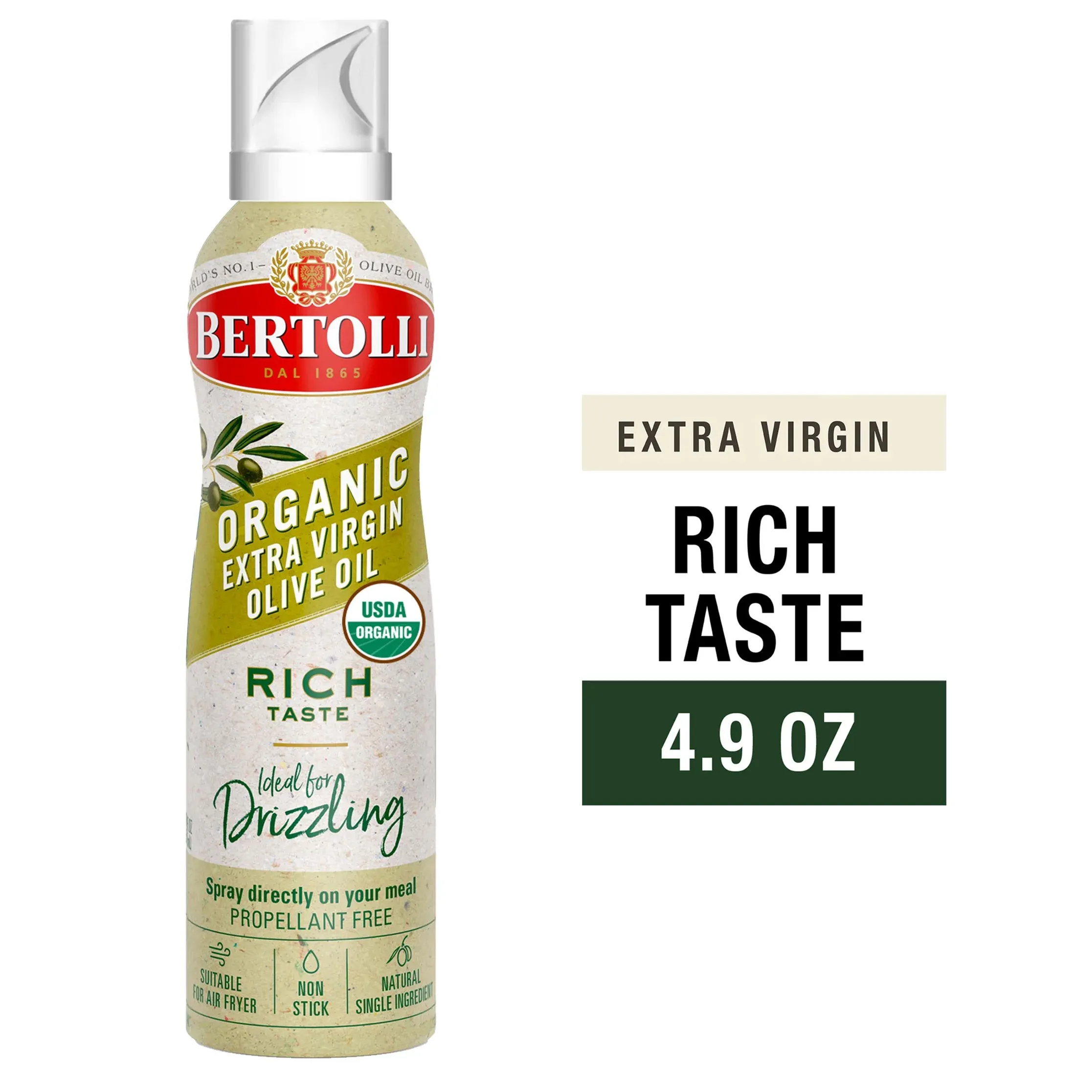 Bertolli Organic Extra Virgin Olive Oil Spray, Rich Taste