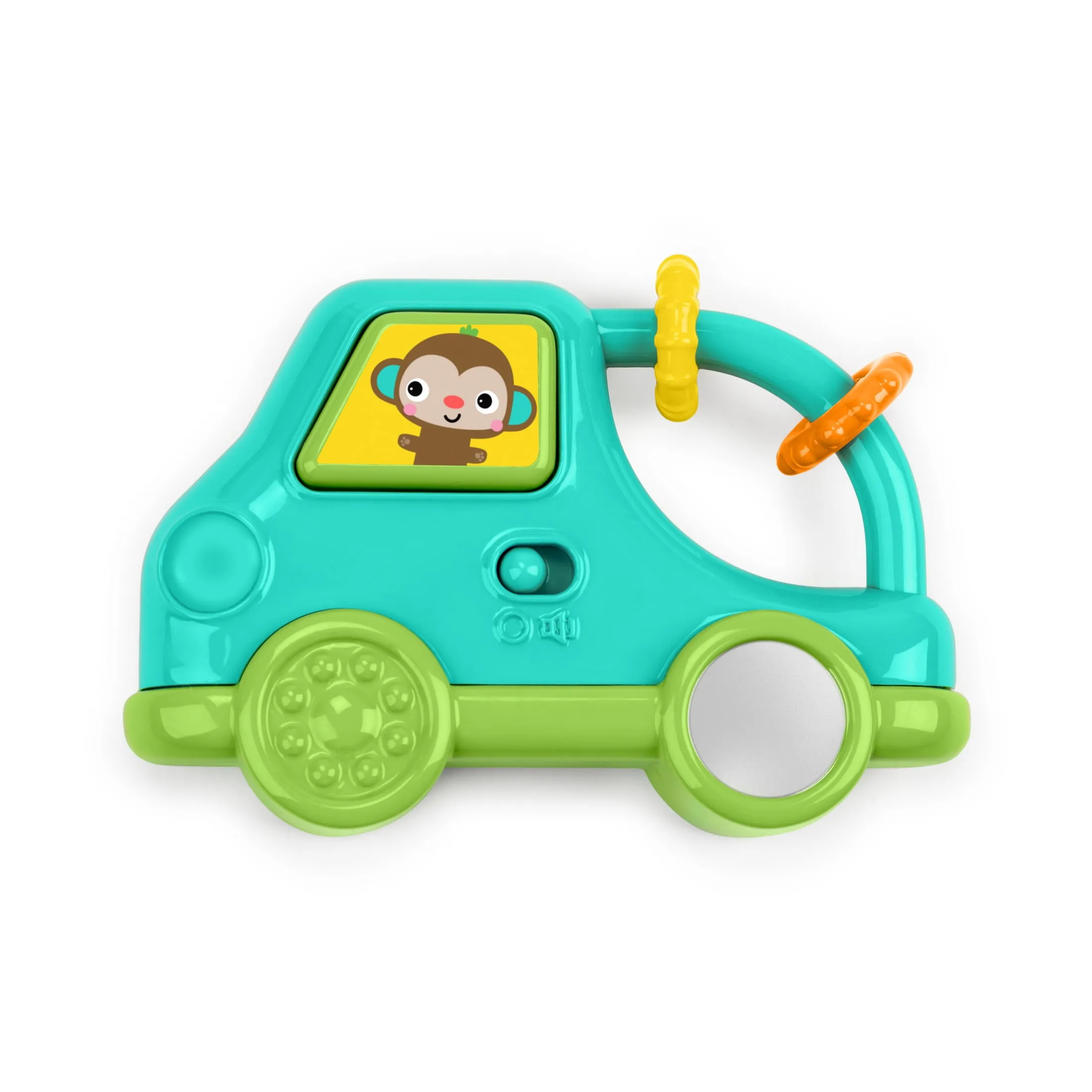 Bright Starts Safari Driver Take Along Baby Toy, Monkey, Unisex Blue, Infant