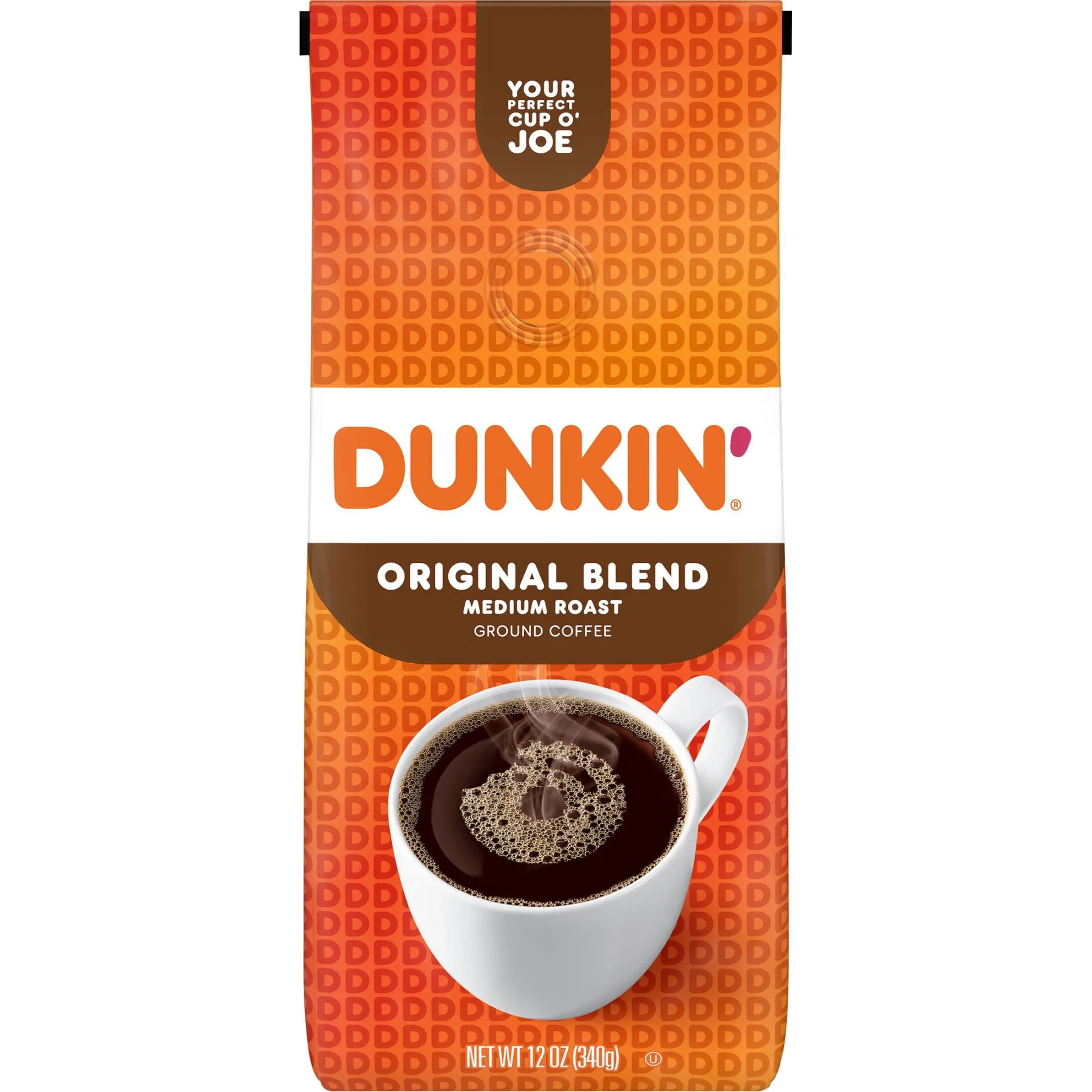 Dunkin Original Blend Medium Roast Ground Coffee, 12 oz Bag