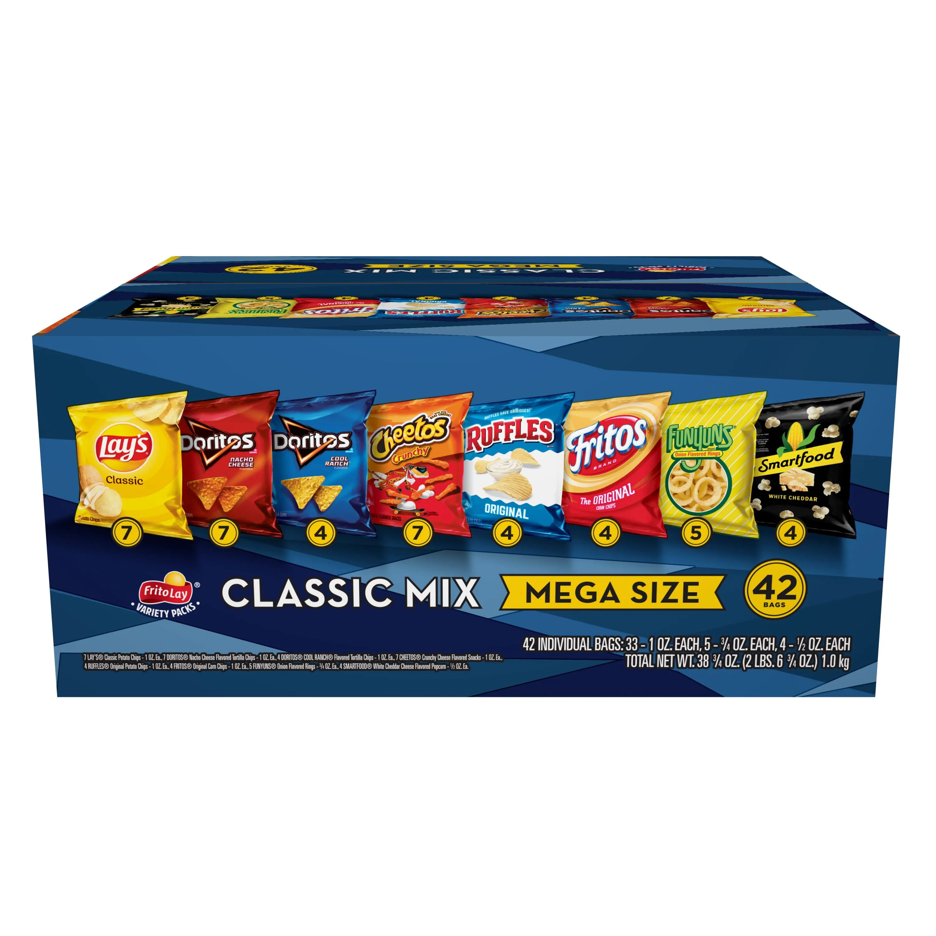 Frito-Lay Classic Mix Mega Size Variety Pack, 42 Count