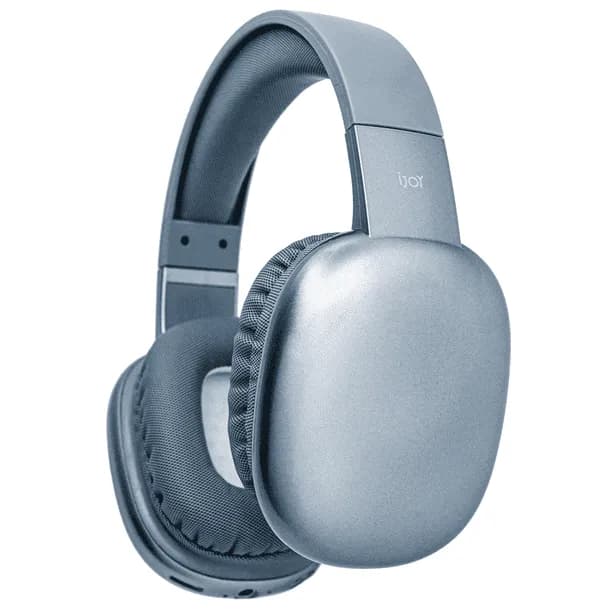 iJoy Ultra Wireless Over-Ear Bluetooth Headphones, Noise Canceling, Foldable Stereo Headset with Mic, Blue