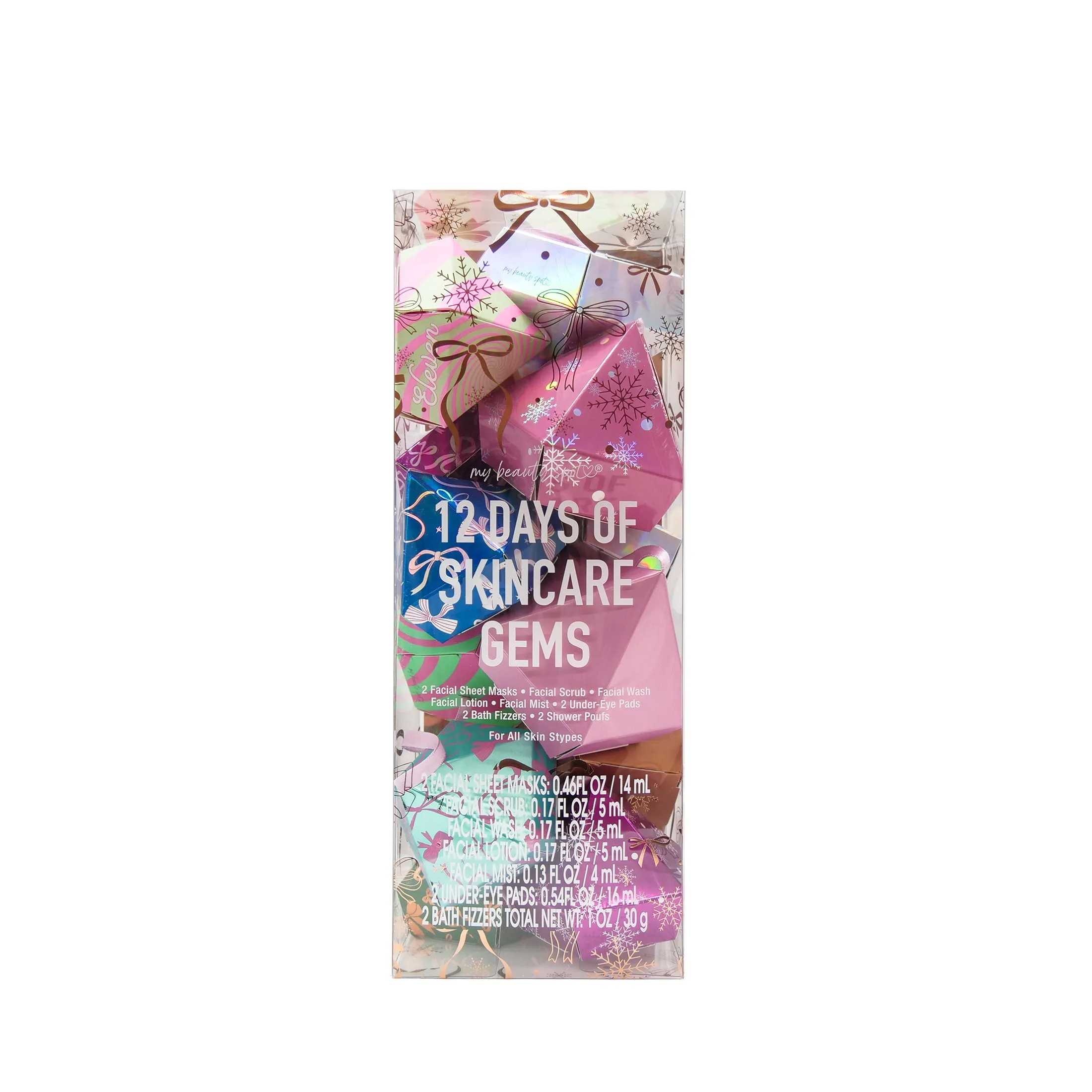 My Beauty Spot 12 Day of Skincare Gems Bath and Body Gift Set, 12 Piece