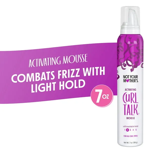 Not Your Mother's Curl Talk Curl Activating Hair Mousse for Lightweight Hold, 7 oz