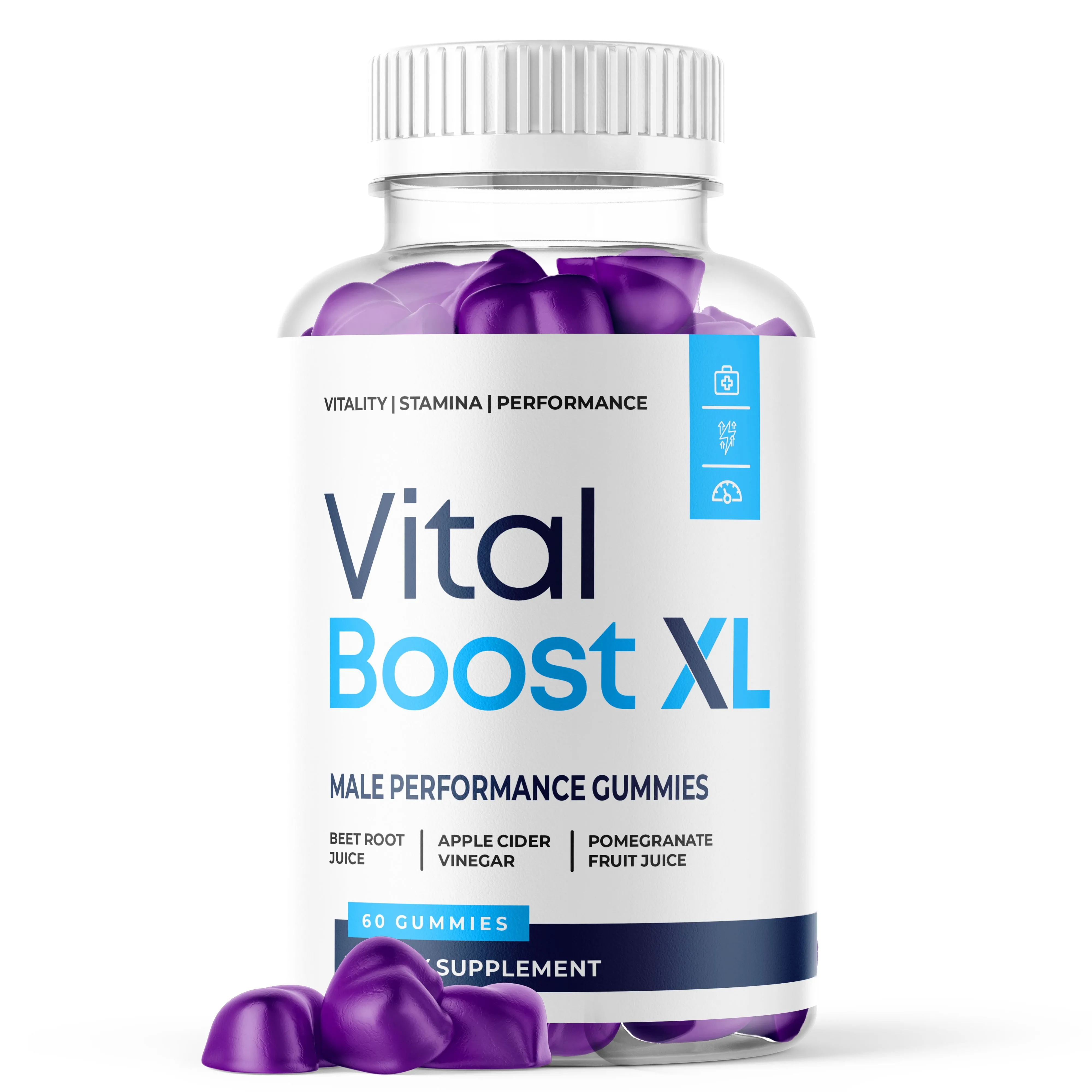 Vital Boost XL Gummies Advanced Formula All Natural Vitamin Supplement 60 Gummies