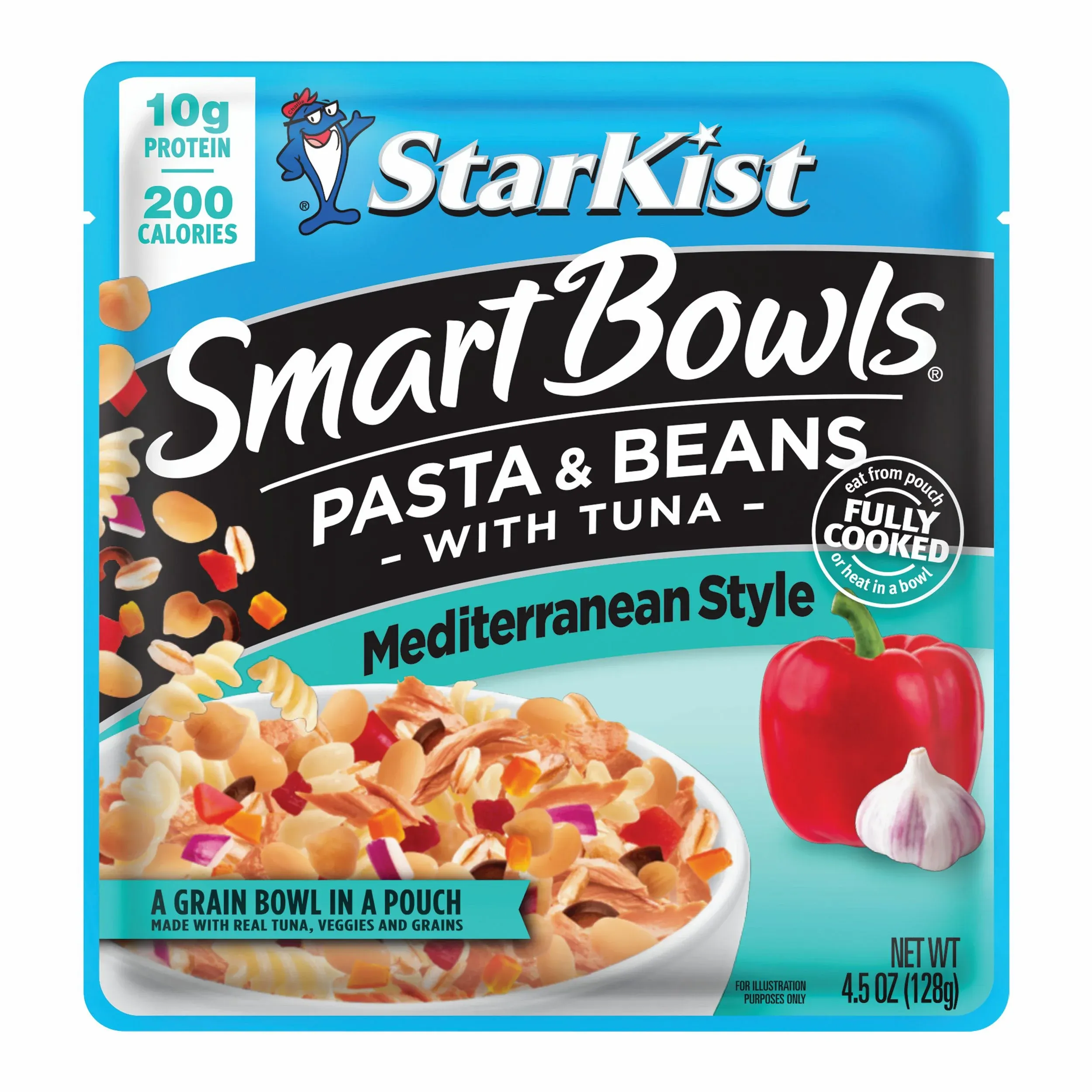 StarKist Smart Bowls Mediterranean Tuna, Pasta and Beans, 10g Protein, Ready-to-Eat, 4.5 oz Pouch