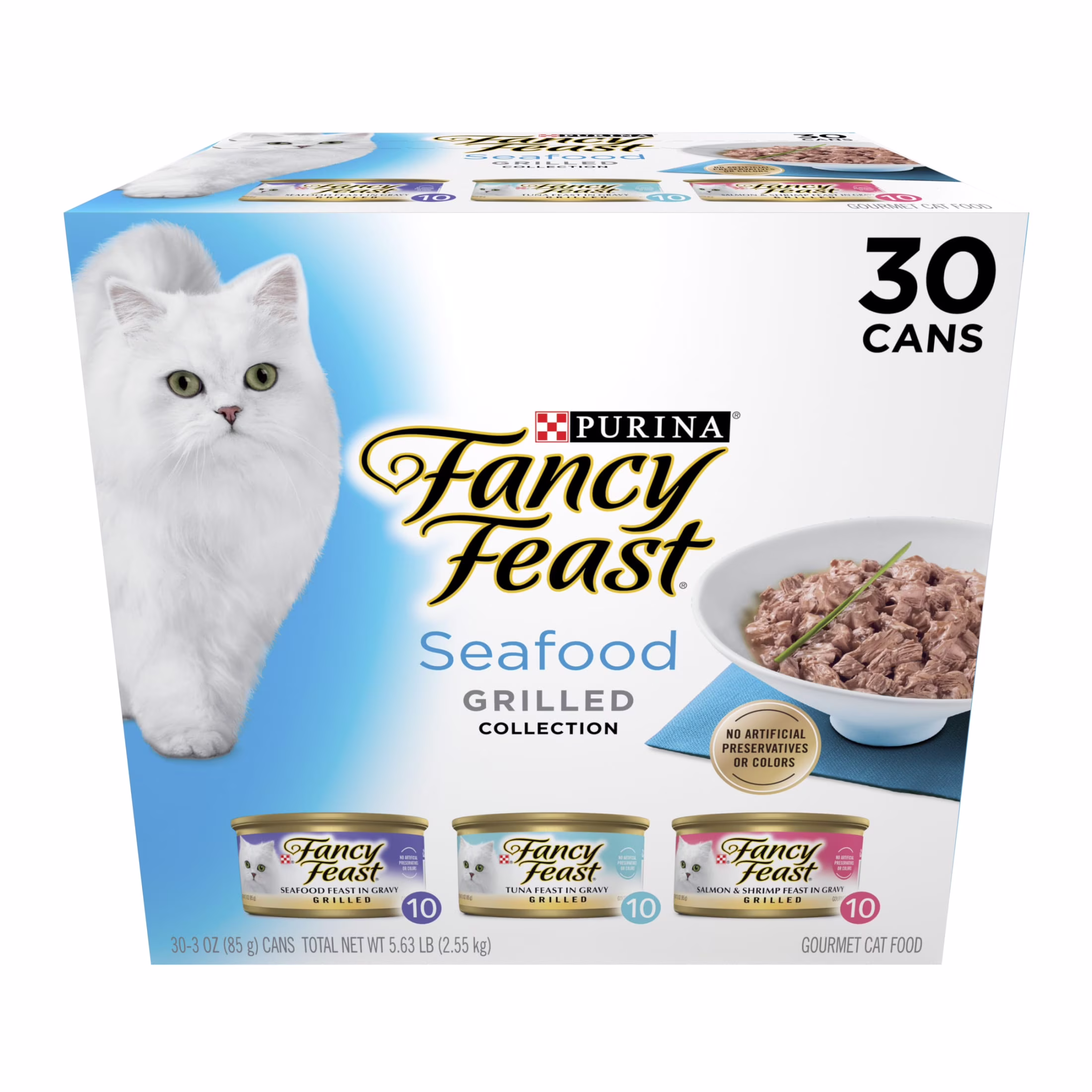 Purina Fancy Feast Grilled Food, Wet Cat Food, Seafood, 3 oz Cans