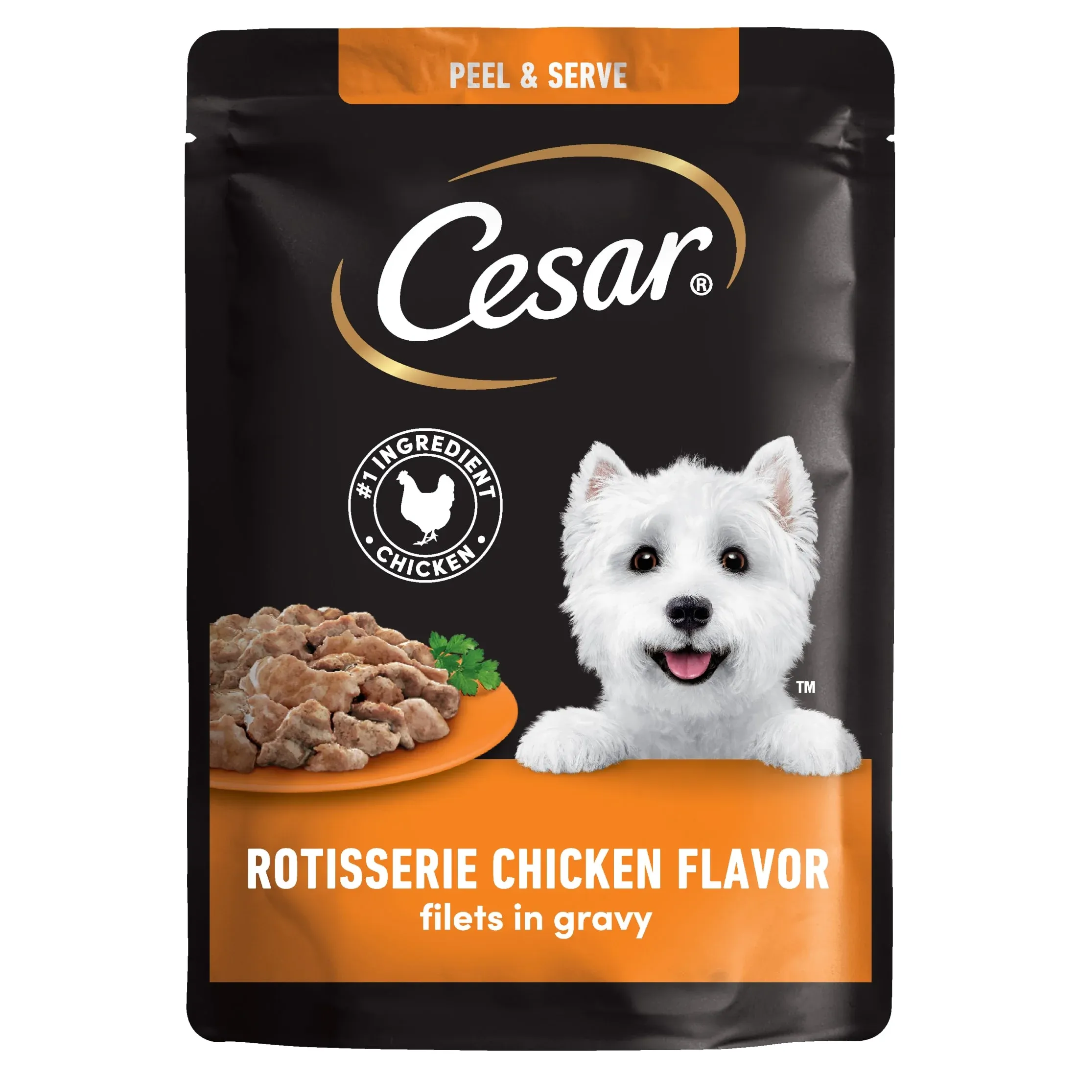 Cesar Filets in Gravy Rotisserie Chicken Flavor Wet Dog Food, 1.76-oz Mini-Pouches