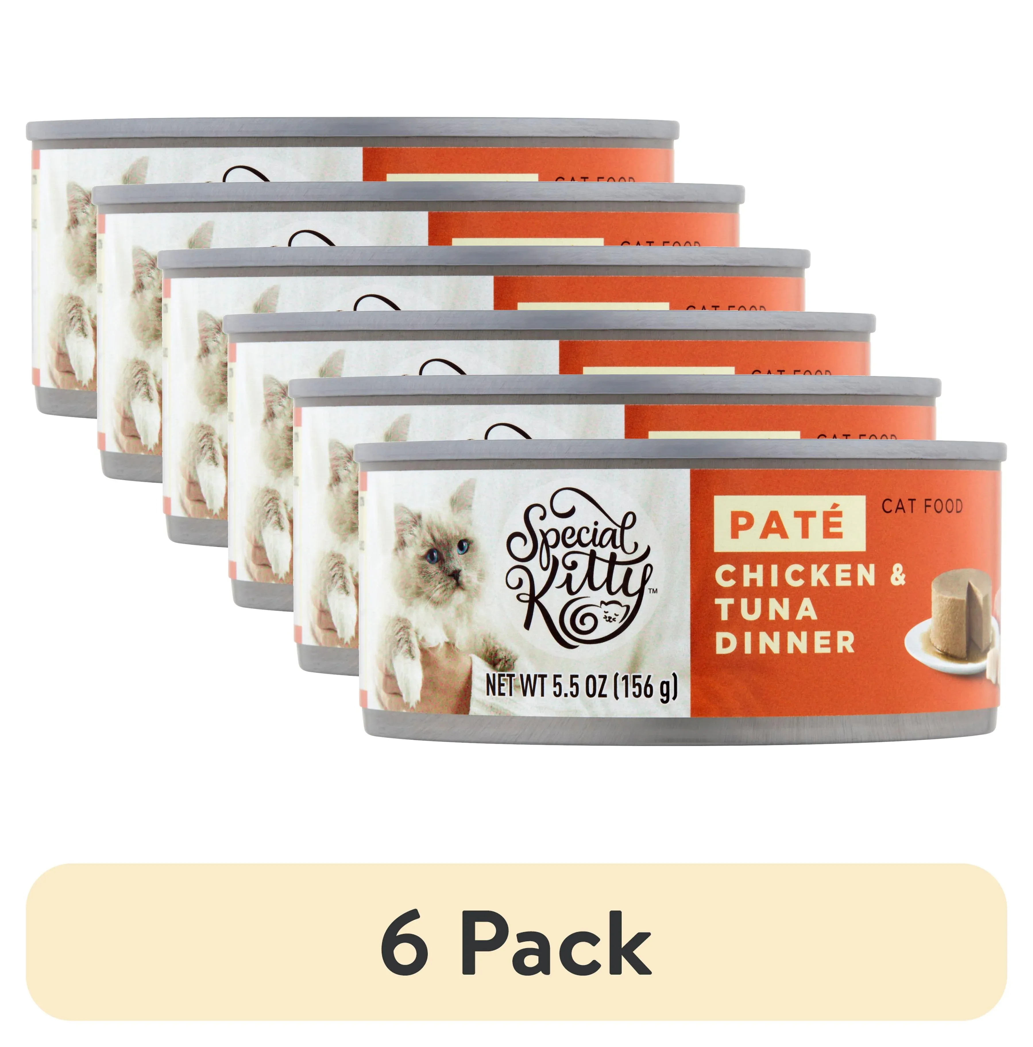 (6 pack) Special Kitty Chicken & Tuna Dinner Pate Wet Cat Food, 5.5 oz Can