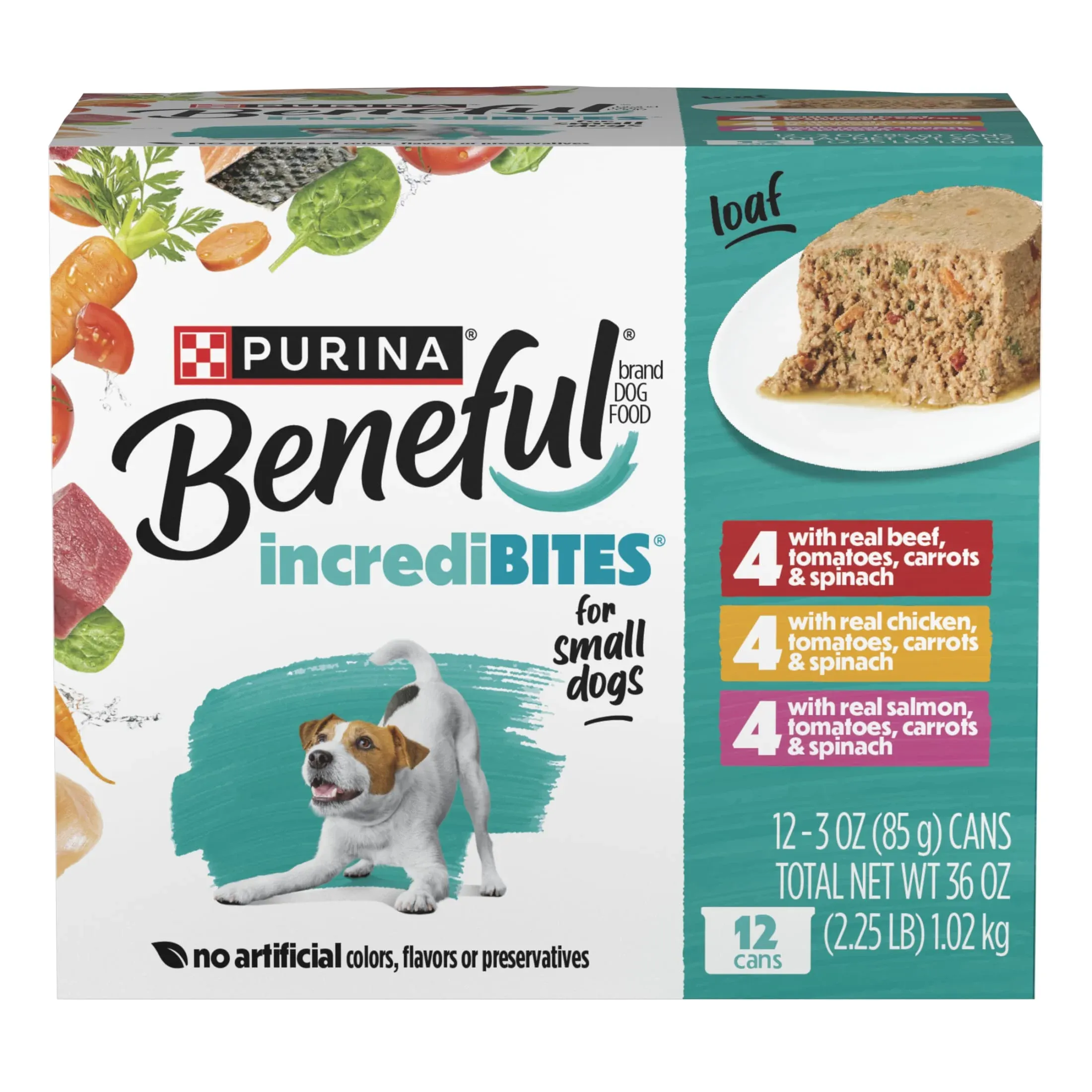 Purina Beneful Incredibites Beef, Chicken, & Salmon Flavored Small Breed Wet Dog Food Variety Pack, 3 oz