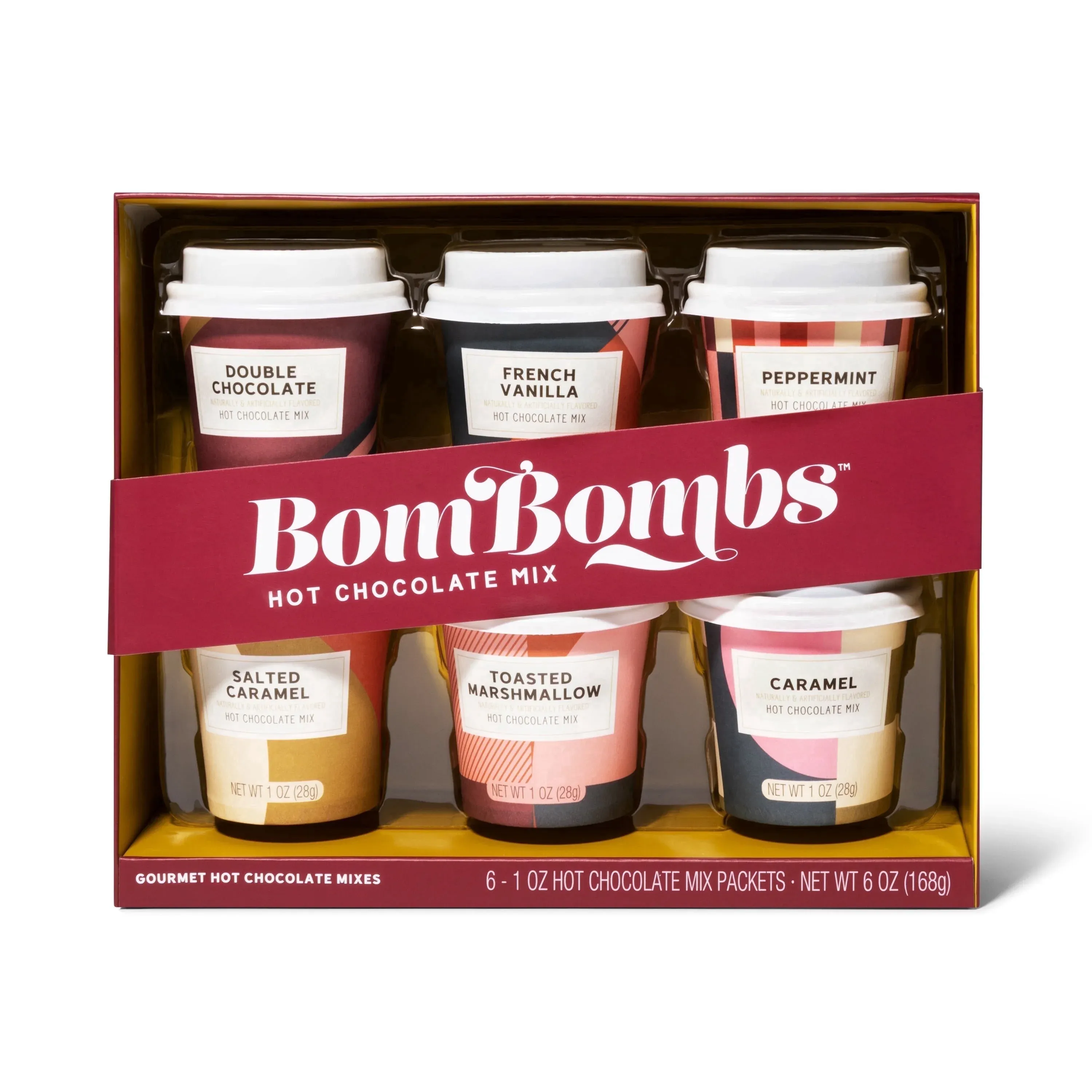 Thoughtfully Hot Chocolate Mix Gift Set in Mini Cup, Flavors Include Double Chocolate, French Vanilla, Peppermint, Salted Caramel and More, Set