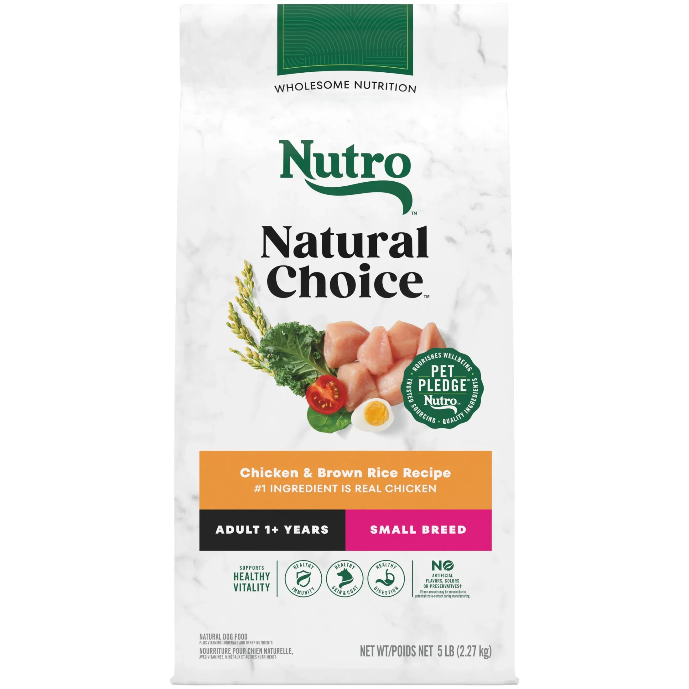 Nutro Natural Choice Adult Small Breed Dry Dog Food, Chicken And Brown Rice, 5 Lbs