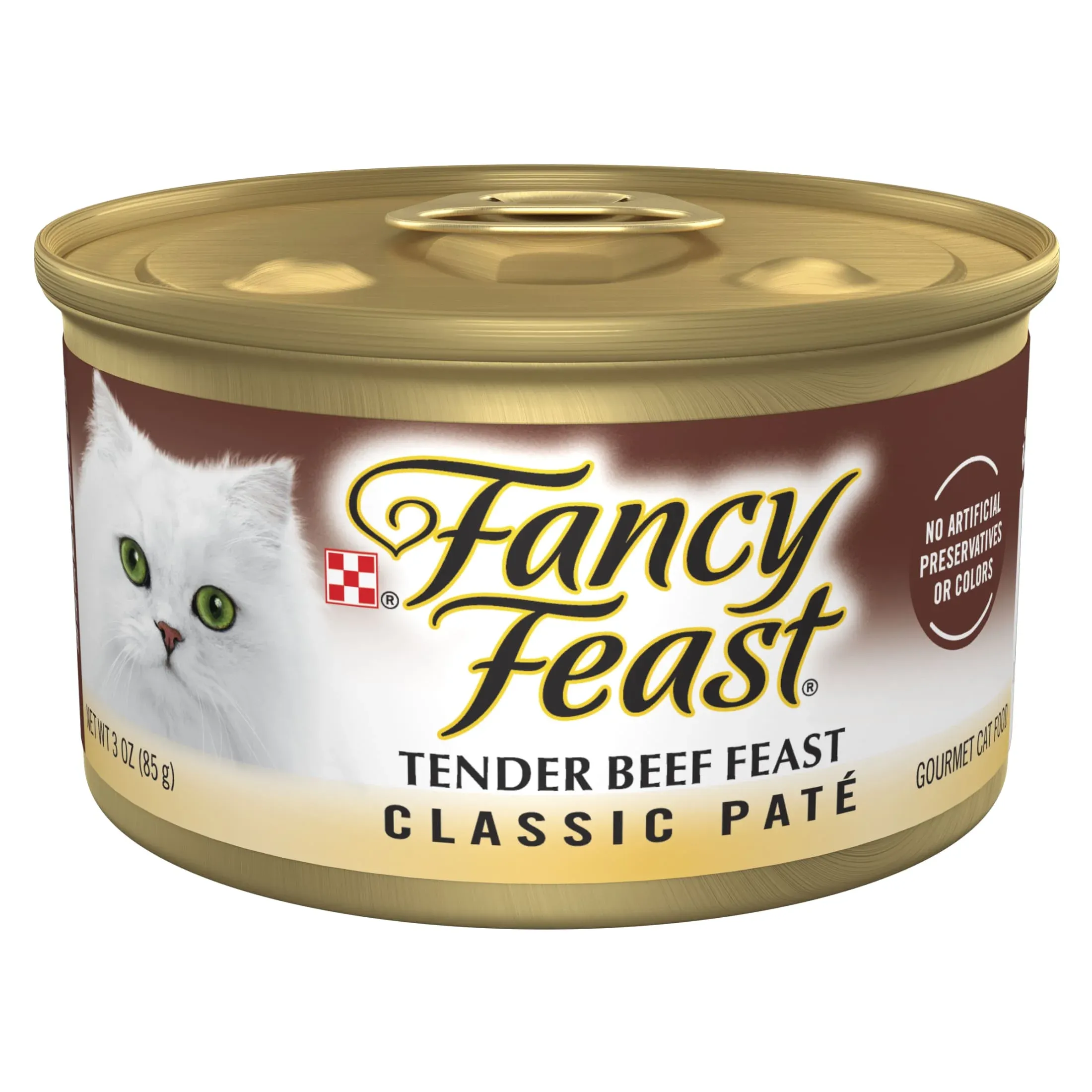 Purina Fancy Feast Tender Beef Feast Classic Grain Free Wet Cat Food Pate, 3 oz