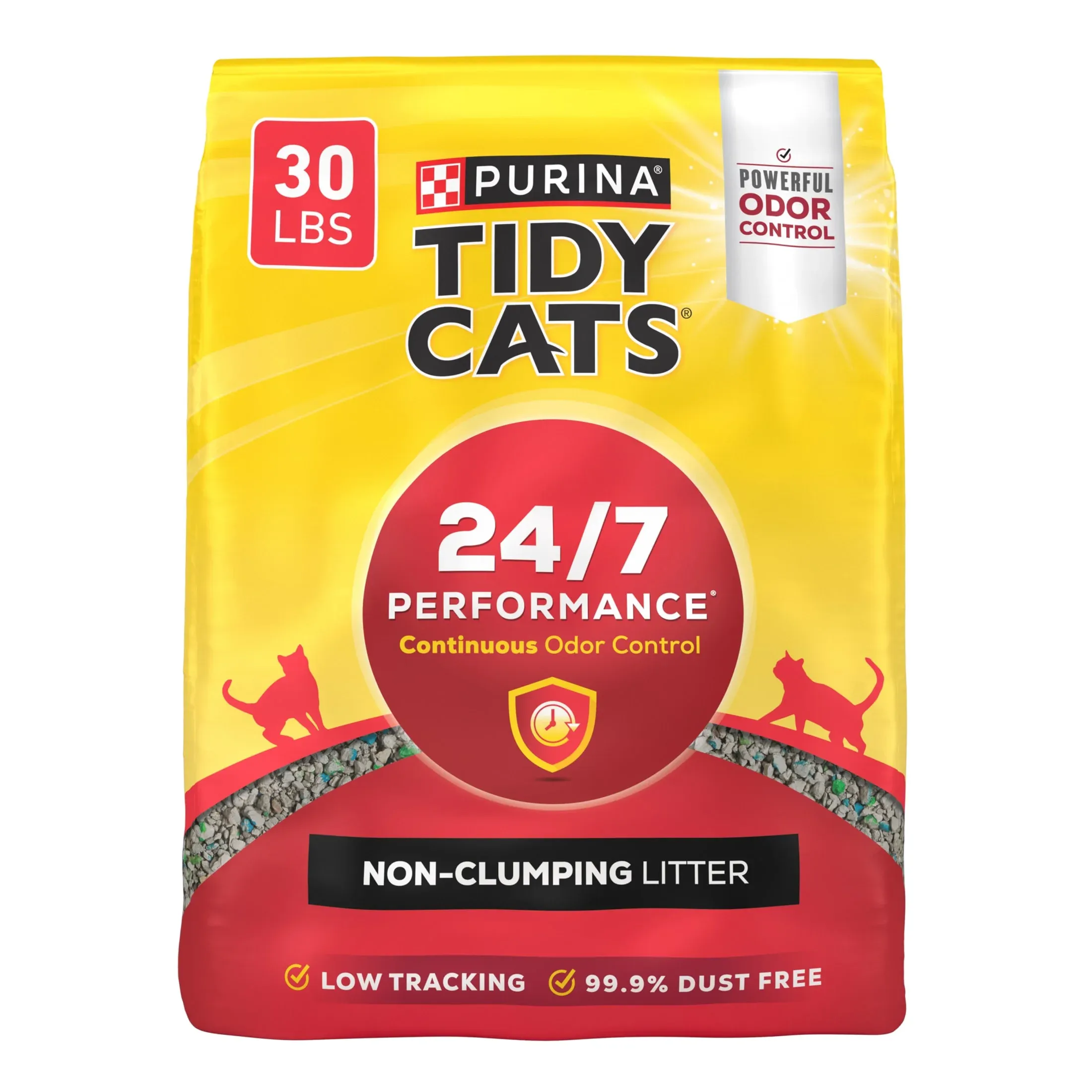 Purina Tidy Cats 24/7 Performance Non-Clumping Cat Litter, Clean Linen Scent, 30 lb Bag