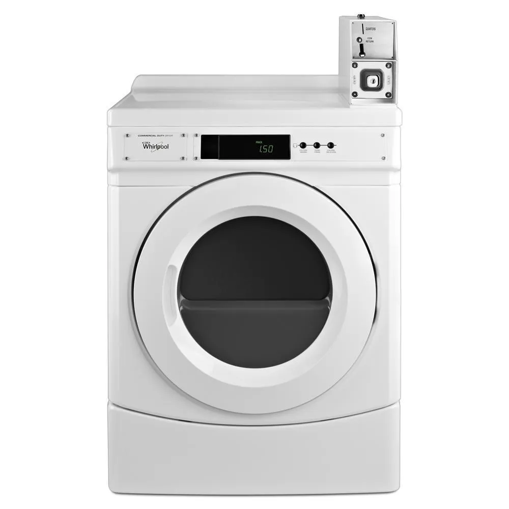 Whirlpool CED9150GW 27 Inch Commercial Electric Single Pocket Dryer with Door