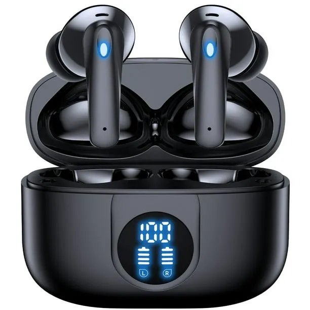 VEAT00L P91 Wireless Earbuds, Bluetooth Headphones V5.4 Stereo Ear buds with Noise Cancelling Mics, 60H Playback Mini Ca