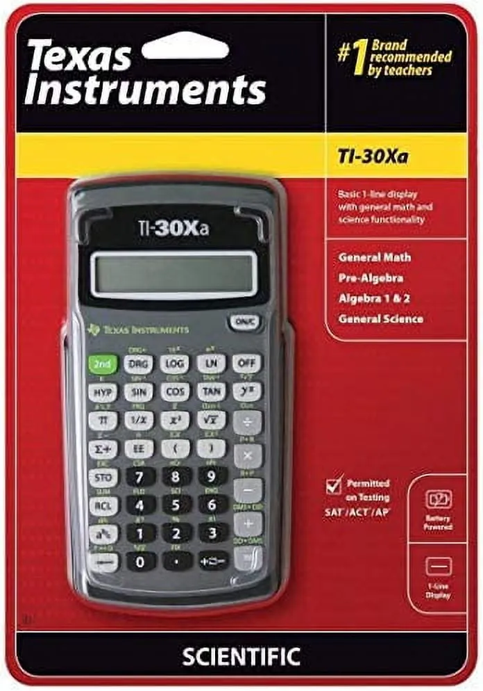 Texas Instruments TI-30XA Student Scientific Calculator, Black
