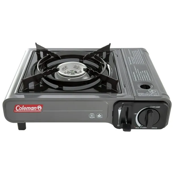 Coleman Tabletop Butane Gas Camping Stove, 1-Burner, Gray