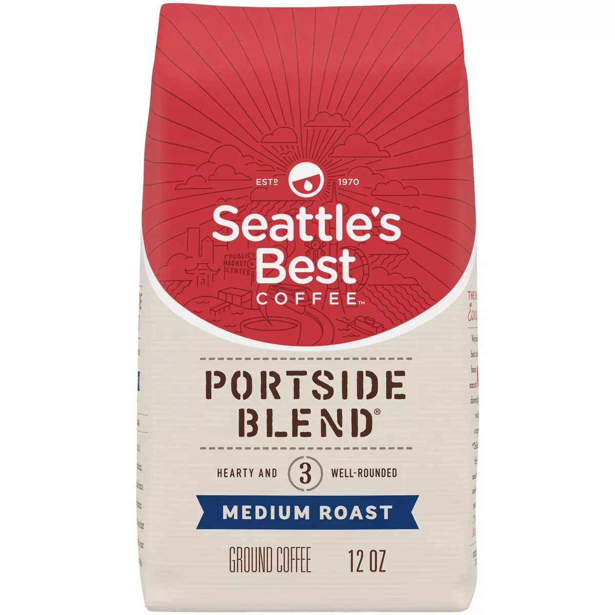 Arabica Beans Portside Blend, Medium Roast, Ground Coffee, 12 oz