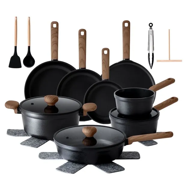 SENSARTE Nonstick Pots and Pans Set, 24Pcs Healthy Non Stick Cookware Set with Pots Protectors, Induction Kitchen Cookwa