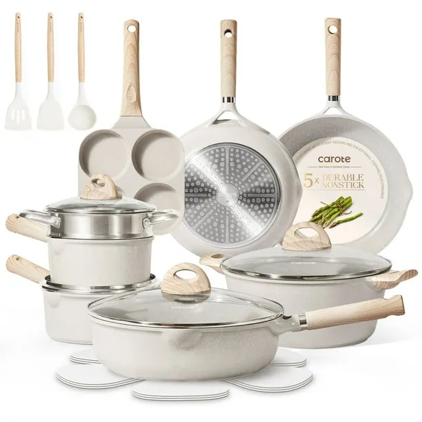 Carote 21PCS Pots and Pans Set Non Stick Cookware