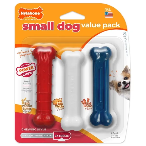 Nylabone Power Chew Small Dog Chew Toys Value Pack