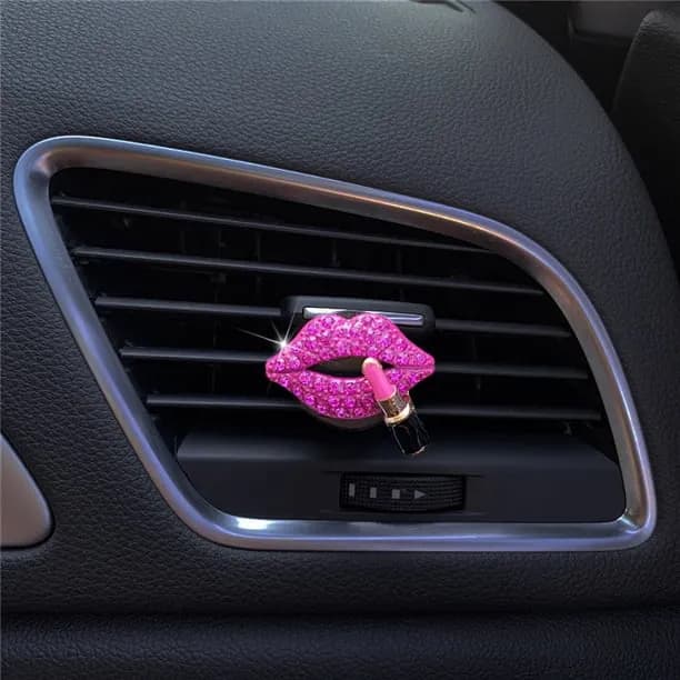 Apmemiss Car Decor Clearance Crystal Lips Car clip, Lips Car Charm Air Vent Clips Rhinestone Car Interior Accessories Di