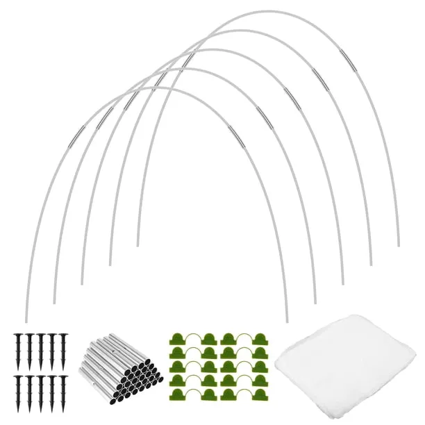15Pcs Garden Hoops Bracket Kit,Greenhouse Hoop Garden Netting Kit with Clips for DIY 20-33ft Grow Tunnel, Garden Hoops f