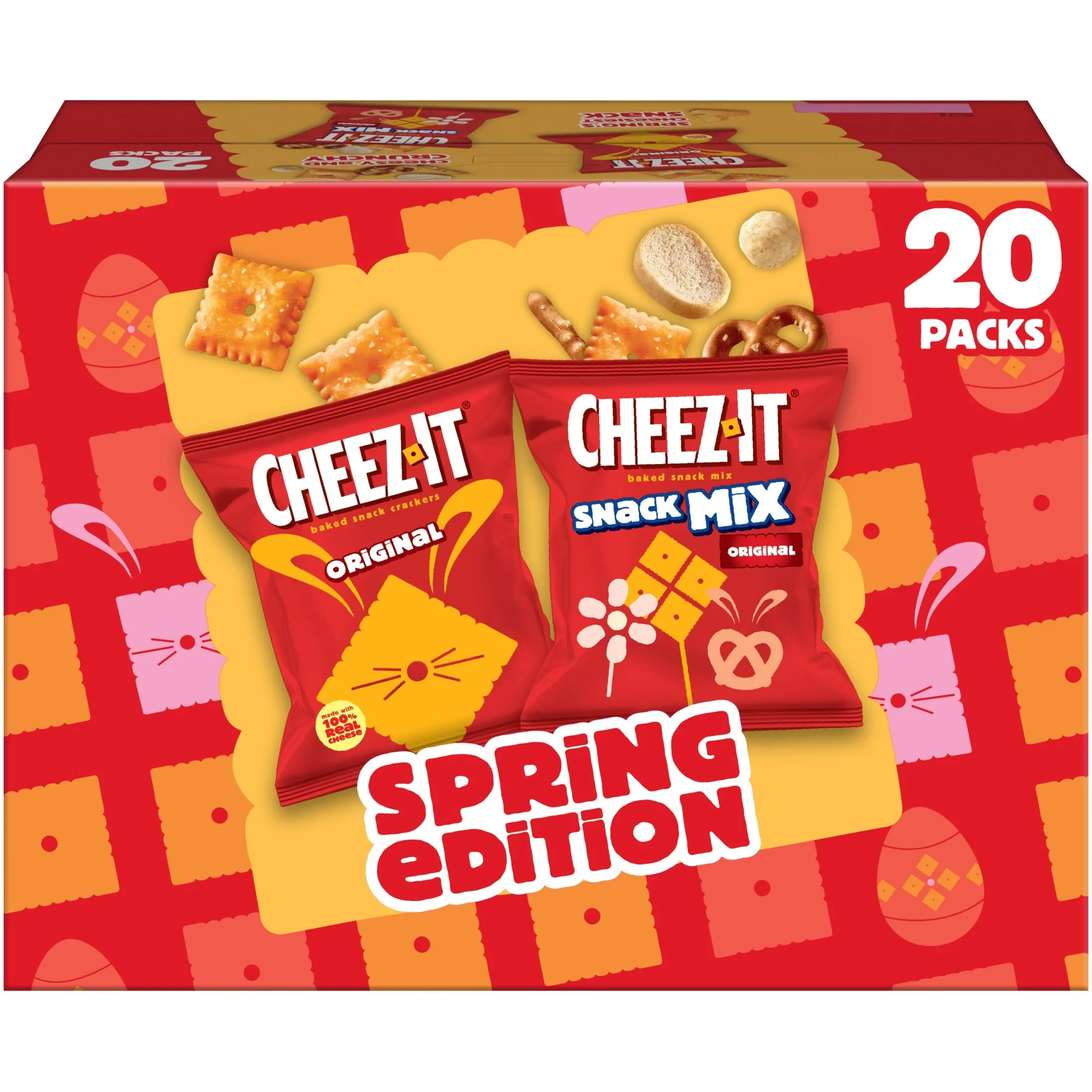 Cheez-It Variety Pack Baked Snack Crackers and Snack Mix, Easter Snacks, 20 Count