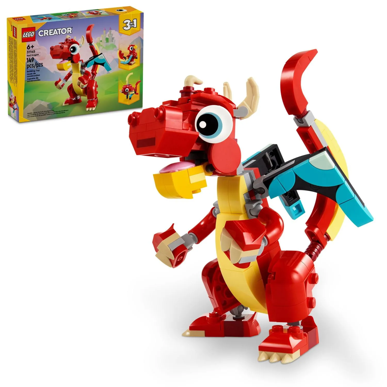 Lego Creator 3 in 1 Red Dragon Toy Transforms From