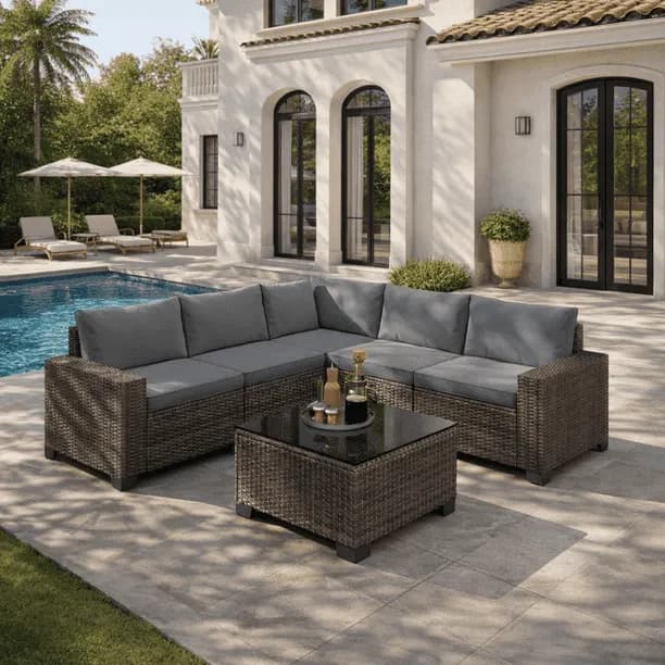 Aiho Outdoor Patio Furniture Set with All Weather