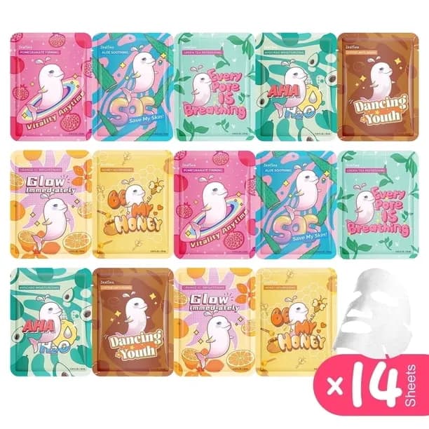 ZealSea Beauty Kid Face Mask for Self Care Hydrate Sheet Mask Soothing Facial Mask Skincare Gift Set for Kids Girl