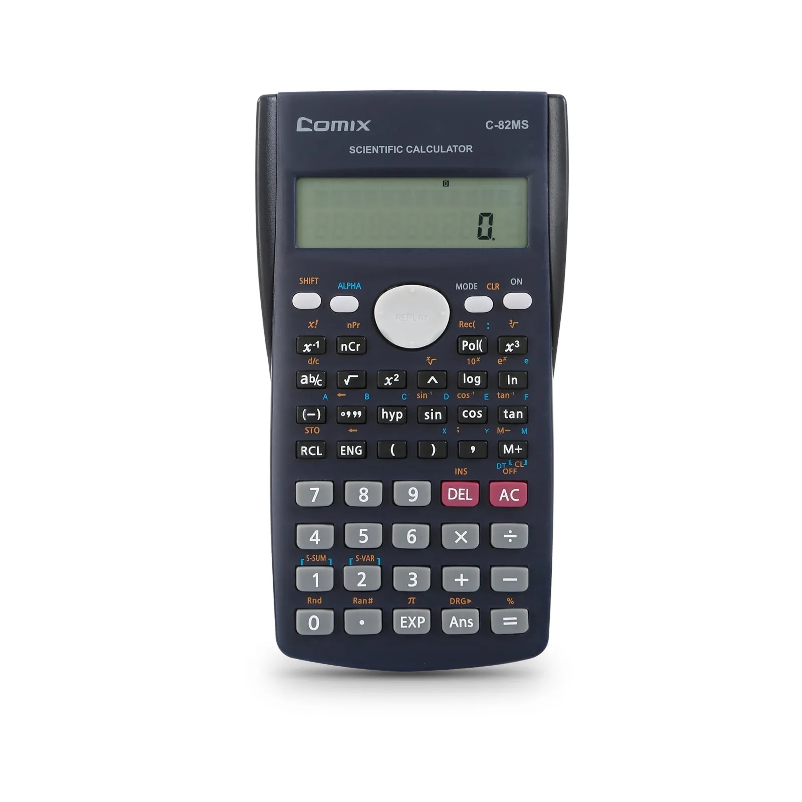 Comix fx82MS Scientific Calculator,2-Line Display,240 Functions, Solar/Battery Powered,with Protective Case,for Exams Ma