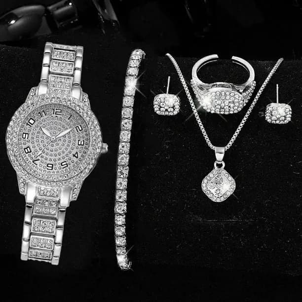 Women's Premium Crystal Accented Bangle Watch and