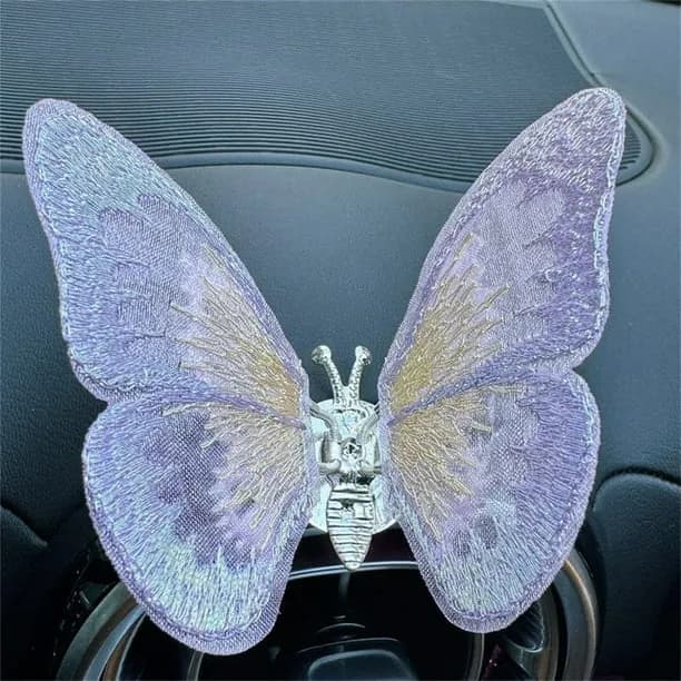 Yatlte Embroidered Butterflys Car Butterflys, Moving Embroidered Butterflys Car Accessories for Women, Car Interior