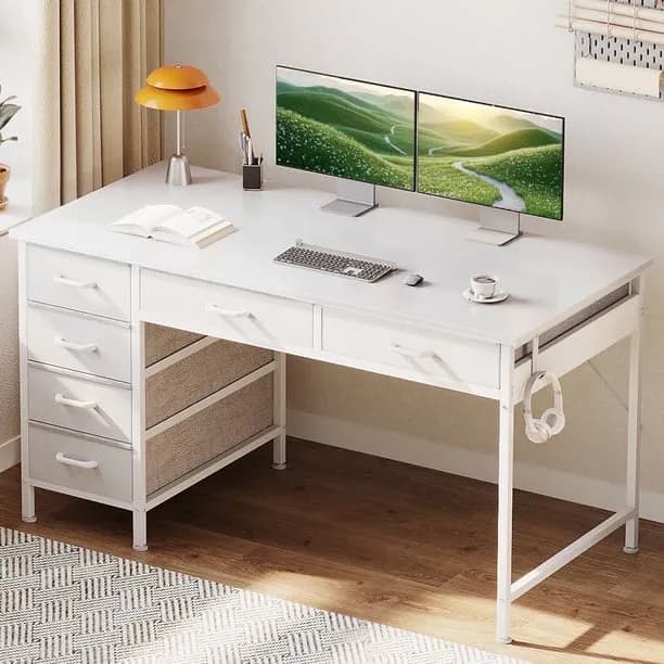 Casacomoda 48 Home Office Desk with 6 Drawers