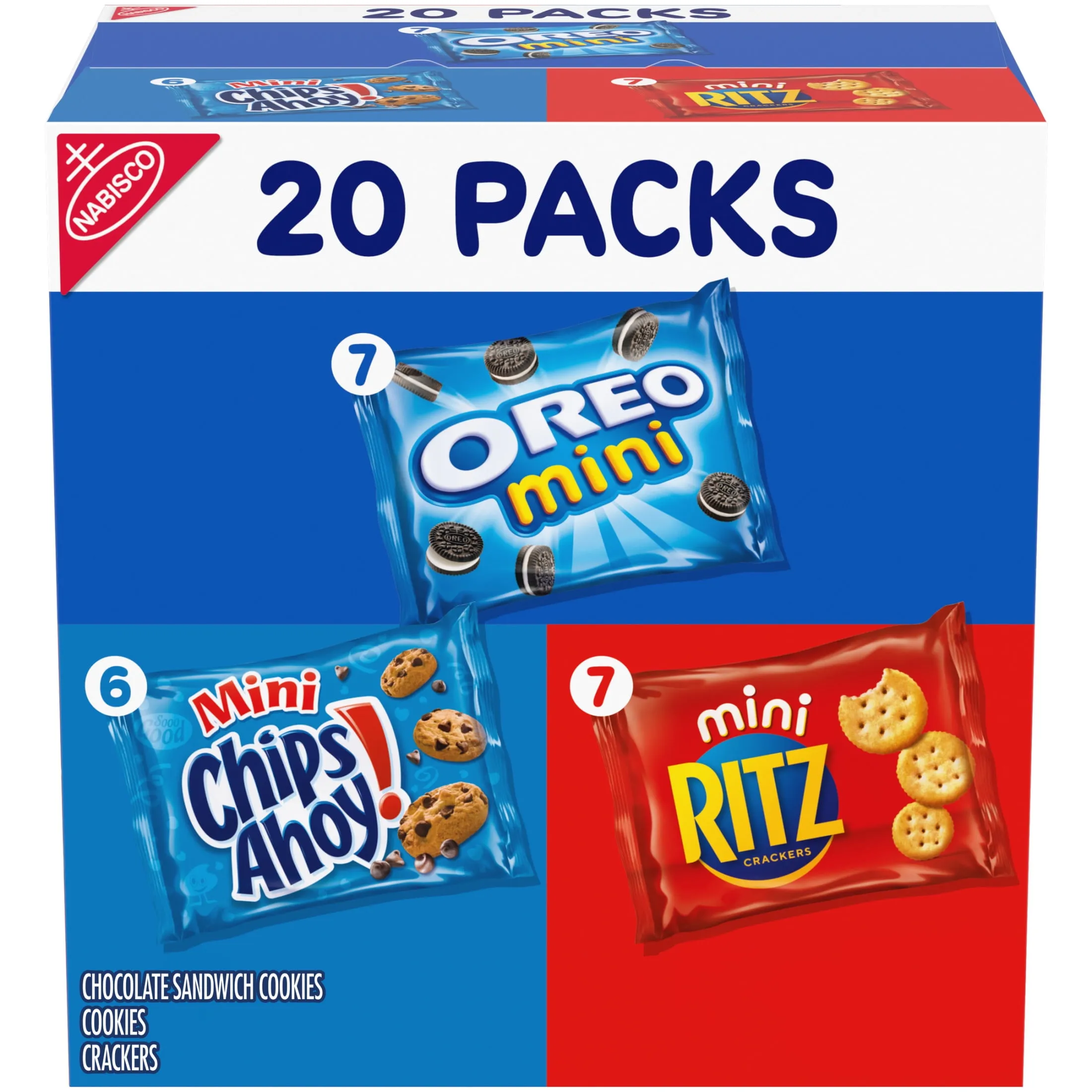 Nabisco Sweet & Savory Variety Pack, OREO, RITZ & CHIPS AHOY! Cookies & Crackers, 20 Snack Packs