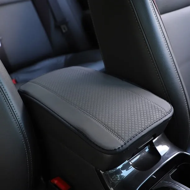 Ikohbadg Car Armrest Storage Box Pad, Synthetic Leather Car Console Cover, Automotive Armrest Seat Box Cover Interior Ac