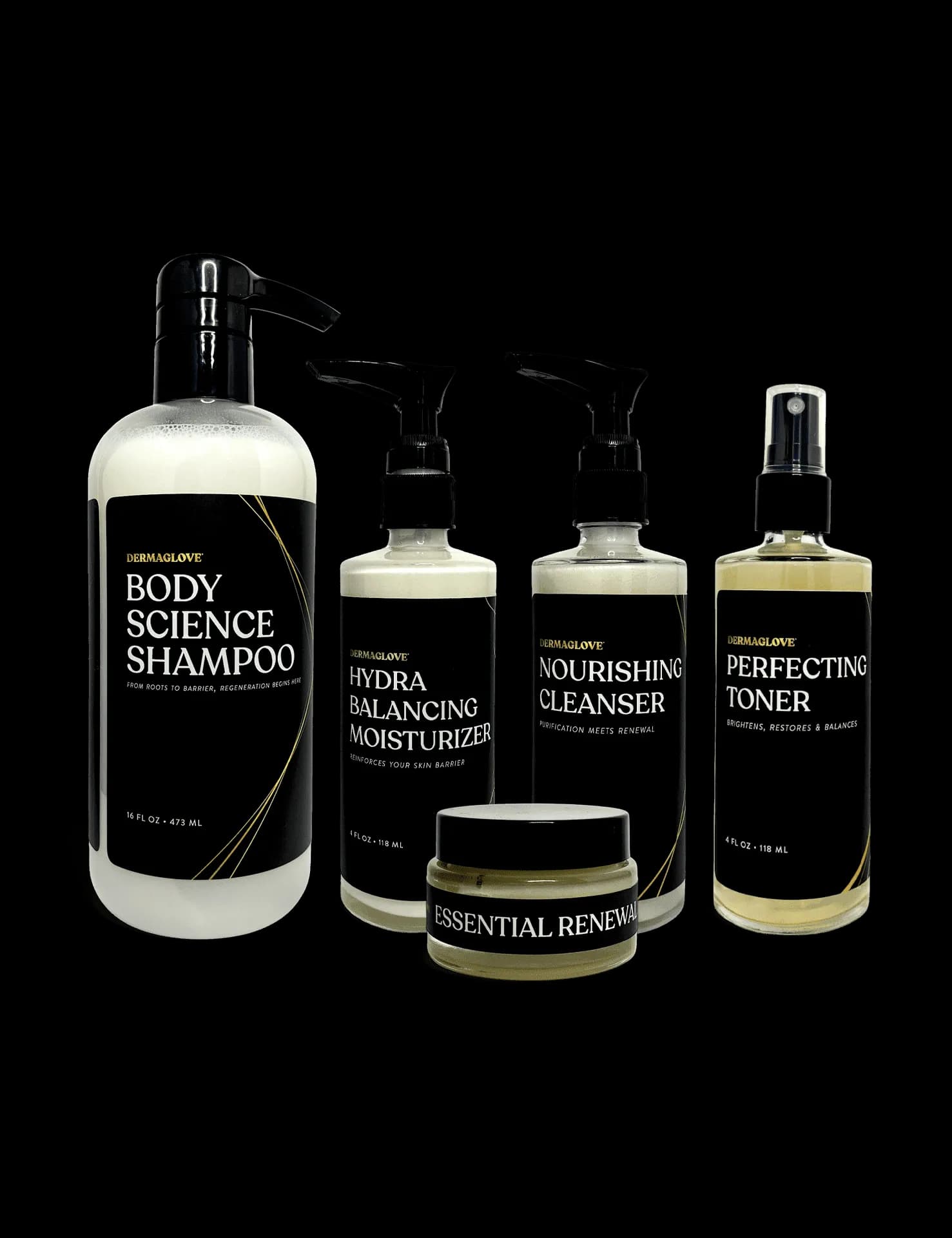 The Luxeskin Collection - Holistic Skincare Set with Nourishing Cleanser, Hydra-Balancing Moisturizer, Perfecting Toner